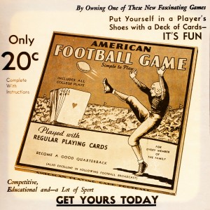 American Football Game Playing Card Game Ad (1935)